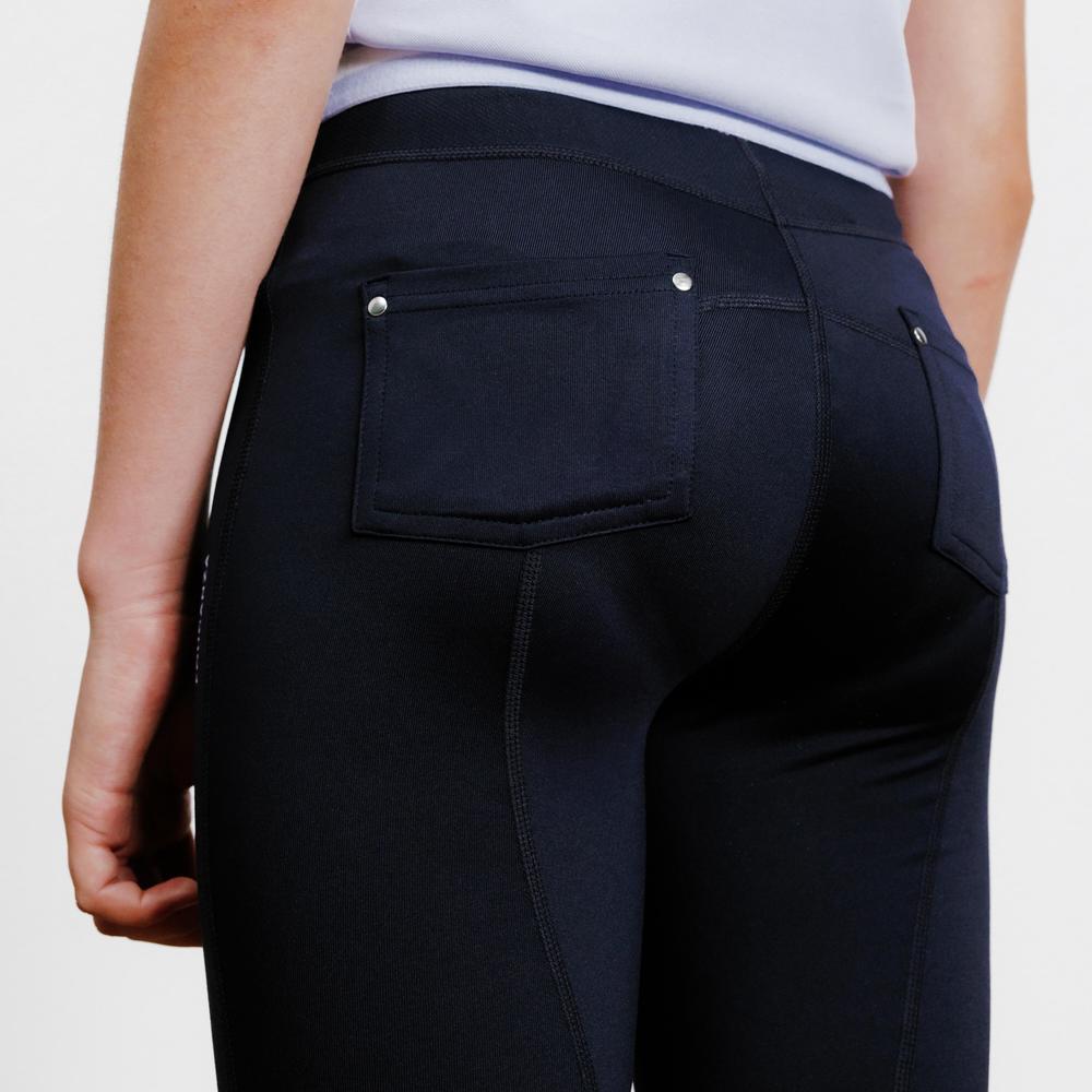 Decathlon Kids' Horse Riding Lightweight Leggings 100 กางเกงเลกกิ้งขี่ม้าน้ำหนักเบาสำหรับเด็ก รุ่น 100 - Navy - รูปที่ 4