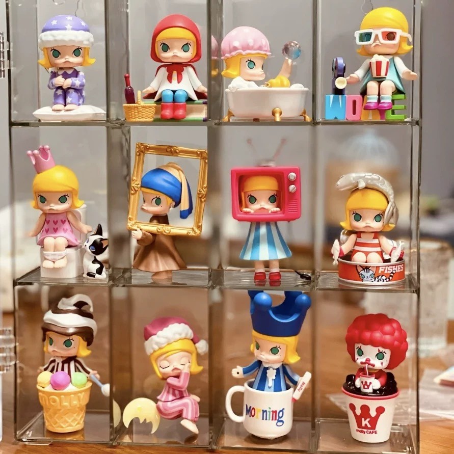 P0PMART รหัสฟองพิเศษ Molly My Childhood Mystery Box รูปของเล่นของขวัญของที่ระลึกตกแต่งรถ