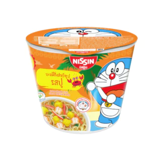 [แพ็ก 6 ถ้วย] Nissin นิสชิน มินิคัพ บะหมี่กึ่งสำเร็จรูปเด็ก ลายโดเรมอน ขนาด 40g. x6 มี 5 รสชาติ