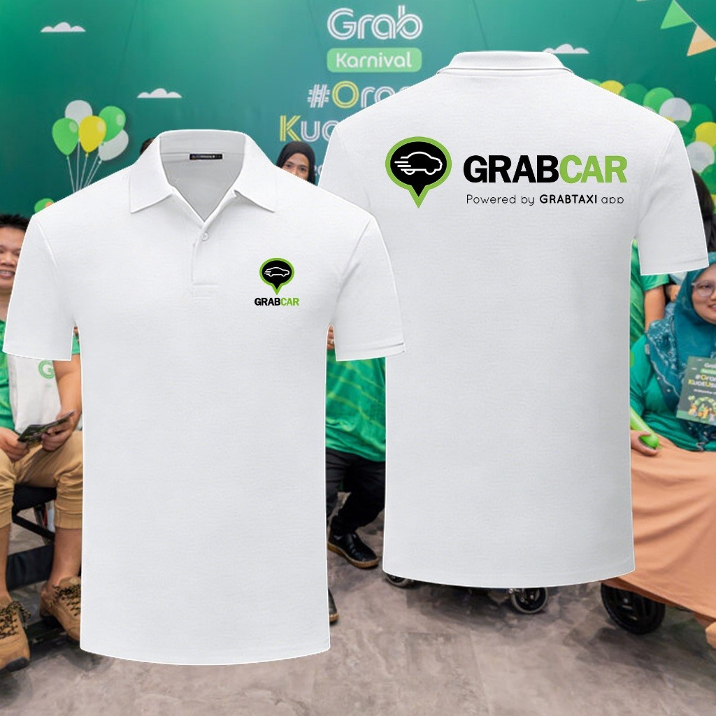 Grab Classic Men's Polo Shirt Handle UNIFORM Sulam Embroidered Unisex Short Sleeve Men's Polo Shirt 