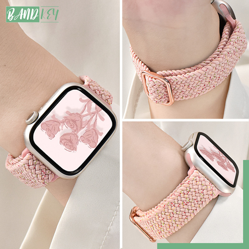 สายรัดไนล่อนยืดหยุ่นบาง for iWatch Ultra 4 3 2 SE Series 12 11 10 9 8 7 6 5 49มม. 46 45 41มม. 44 40 มม. 42 38 มม.