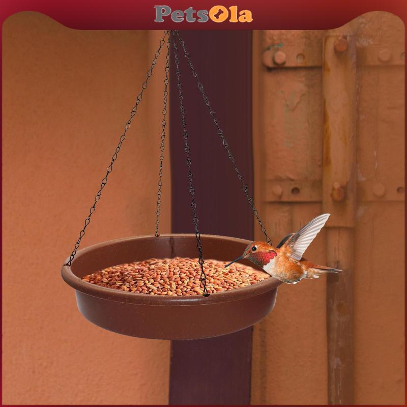 PETSOLA ทนทานแขวน Bird Bath Feeder ถาดชามน้ํา PP สําหรับนกแก้วให้อาหารแพลตฟอร์มกลางแจ้งนก Aviary