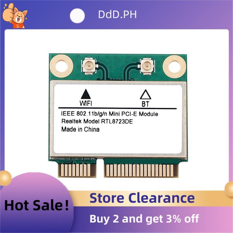 การ์ดเครือข่าย RTL8723DE 2.4G 150Mบลูทูธ4.2 Mini PCIEสําหรับWIN7 WIN8 WIN10 WIN11