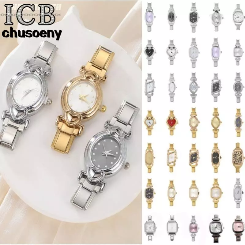 ⌚นาฬิกาข้อมือสแตนเลสสีทอง ออกแบบเหมือนดอกไม้ อิตาลีสไตล์ สายเรียวเหมาะสำหรับวงแขนขนาด 9 มิลลิเมตร