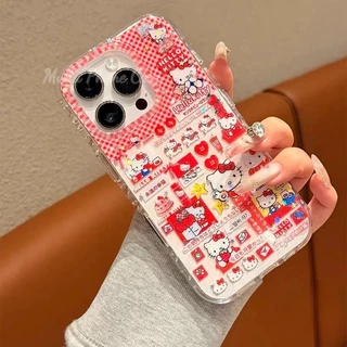 เคสไอโฟน 17 11 การ์ตูนโบว์โบว์สีชมพูคิตตี้กระต่ายแมว สำหรับ IPhone 13 14 15 11 16 12 Pro Max 15 16 12 11 Pro 16 15 Plus