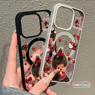 เคสแม่เหล็กกันกระแทก ลายตุ๊กตามอนชี่ เคสไอโฟนดาวและโบว์น่ารัก สำหรับ iPhone 17/16/15/14/13/12/11 Pro Max/Plus