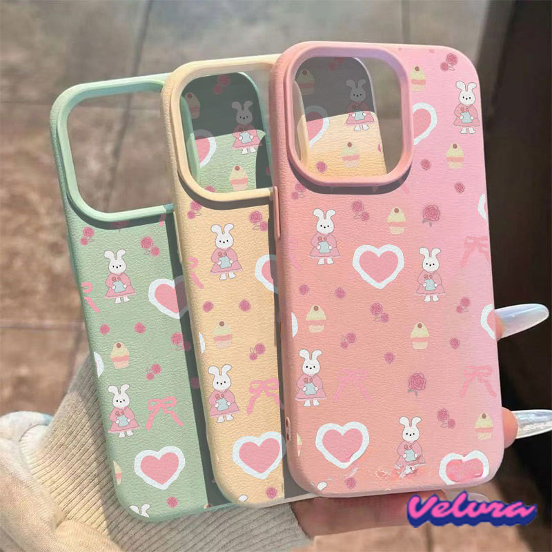 ใช้งานร่วมกับสําหรับ สําหรับ IPhone 17 16 15 11 12 13 14 Pro Max Xr X Xs Max 7 8 Plus กระต่ายน่ารักหนังนุ่มเคสโทรศัพท์