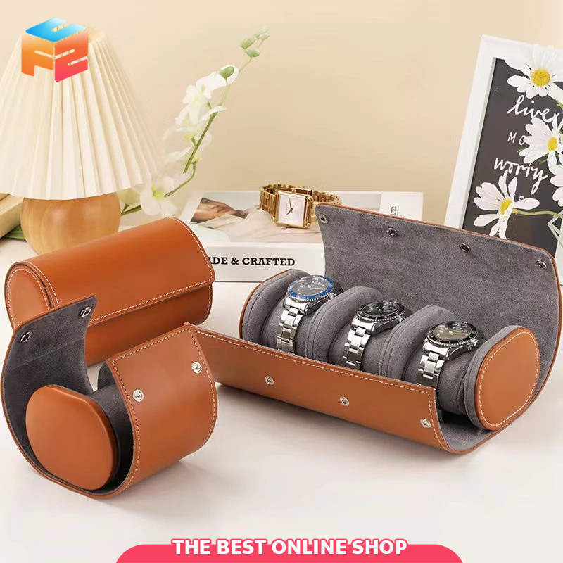 กระเป๋าเก็บนาฬิกา watch bag หนัง PU (1 / 2 / 3 เรือน) กล่องใสนาฬิกาแบบพกพา สไตล์วินเทจ