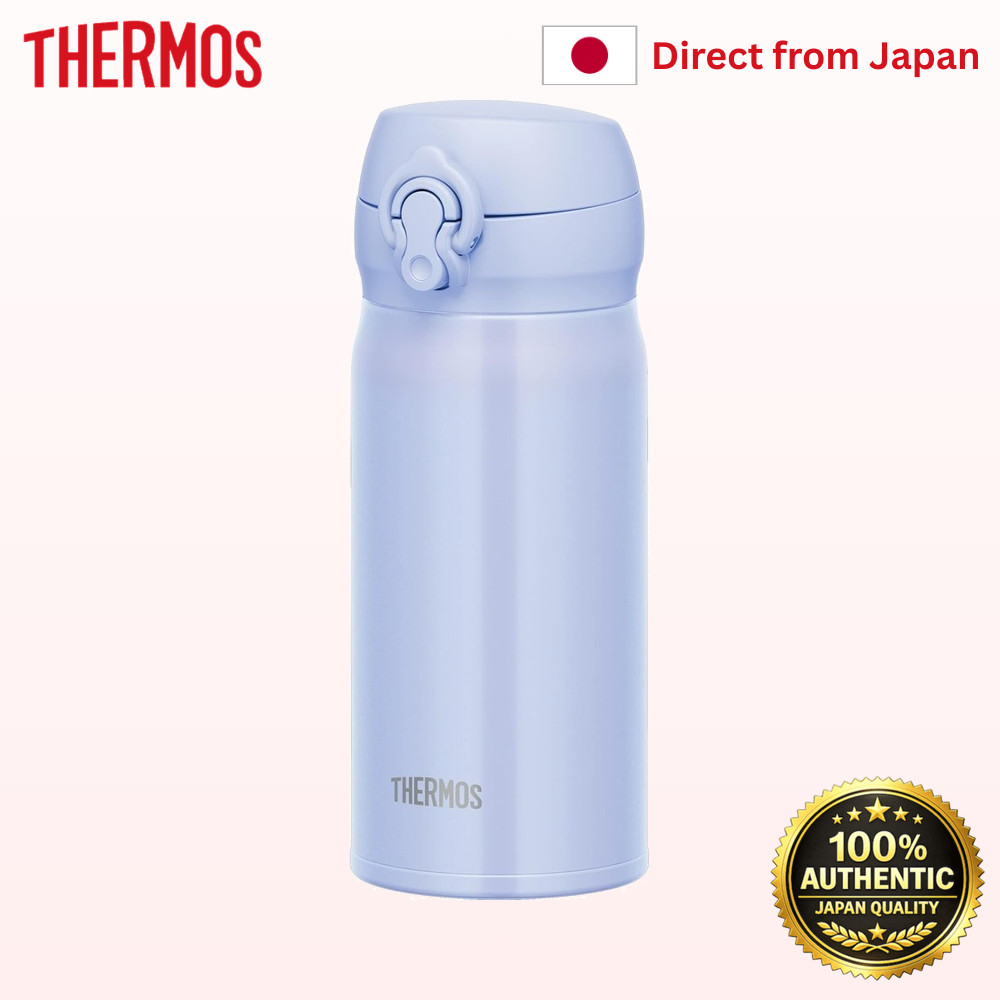 THERMOS ขวดน้ำ ฉนวนกันความร้อนและความเย็น แก้วสแตนเลส น้ำหนักเบา 350ml สีฟ้า JNL-356 PBL【Direct from