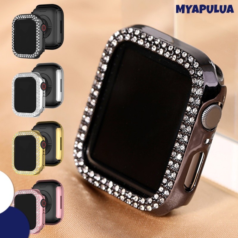 เพชร Bling ไม่มีฝาครอบกรณีฟิล์ม for Apple Watch 49มม IWatch Ultra 3 2 Series 11 10 9 8 7 6 5 4 SE 3 46 45 44 42 41 40มม