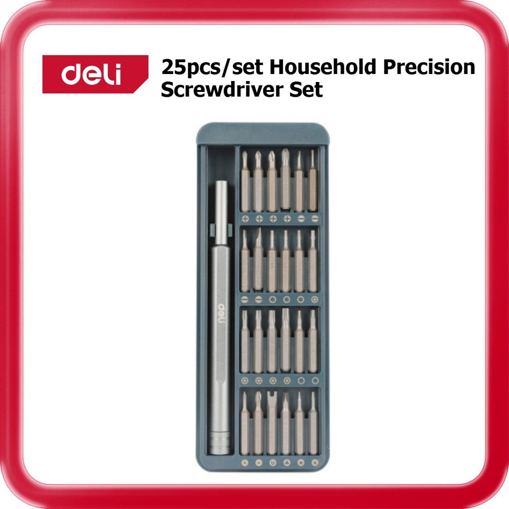 [ DELI ] (DL241025) 25 ชิ้น Precision ไขควงชุด 25 ชิ้น SL1.0 SL1.5 SL2.0 SL3.0 ชุดเครื่องมือซ่อมแซม