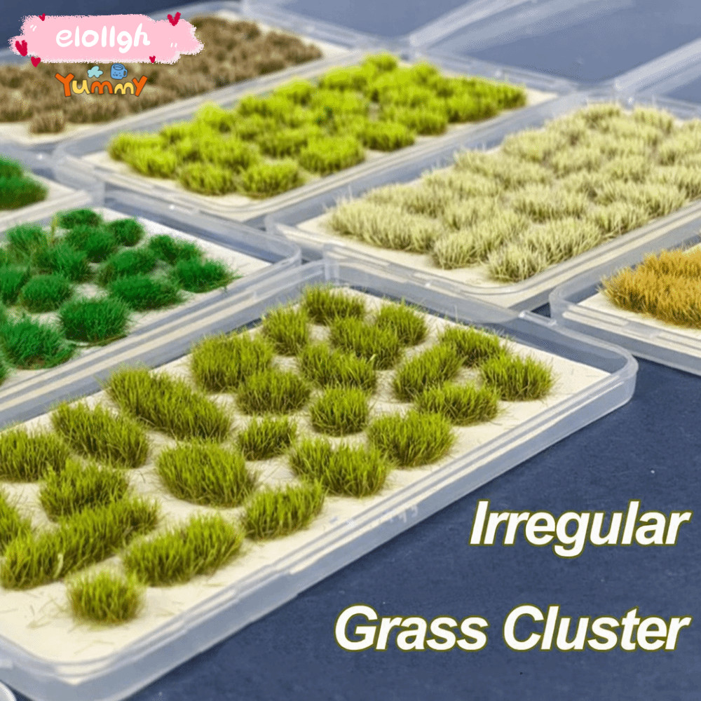 ELOGH ไม่สม่ําเสมอหญ้า Tufts การสร้างแบบจําลองวัสดุทิวทัศน์รุ่นพืชขนาดเล็กจําลอง Wargame ทิวทัศน์