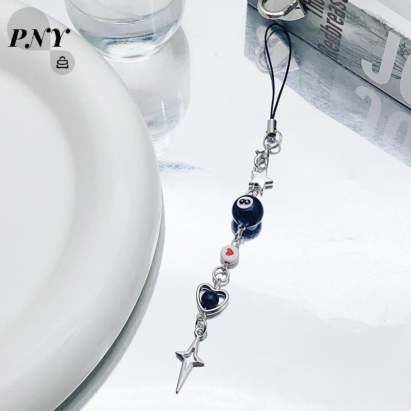 [PNY] Fashion Minimalist Ball Beaded Phone Strap Phone Lanyard สําหรับผู้หญิงสาวหวาน Cool พวงกุญแจจี