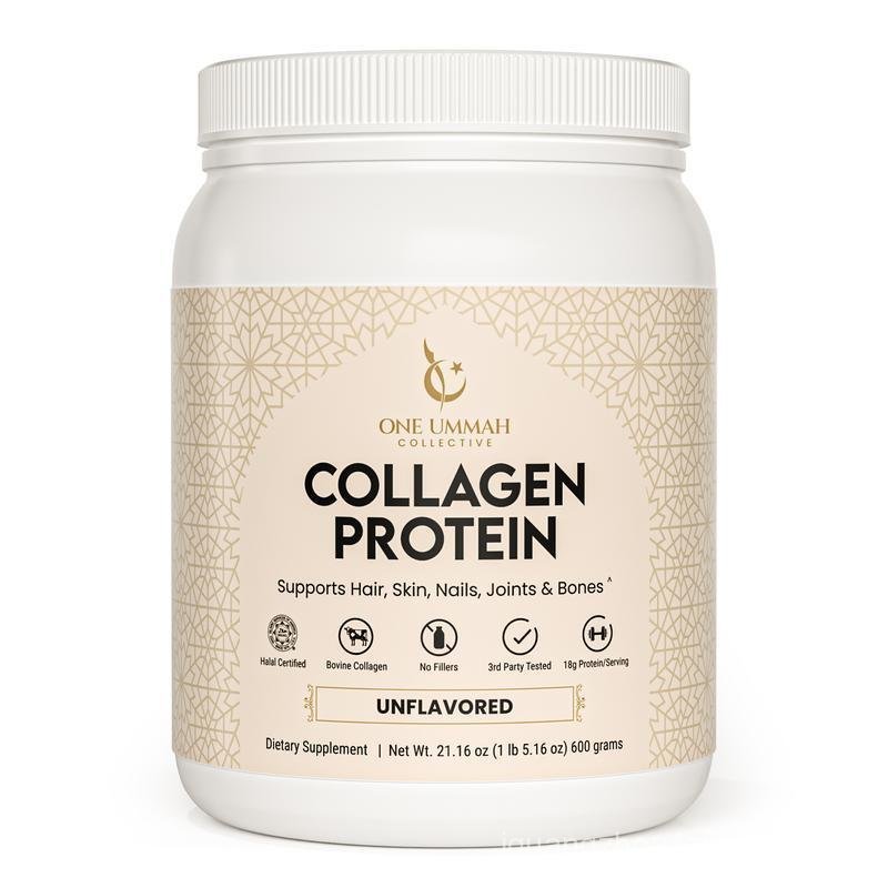 Halal Certified Collagen Peptides Protein Powder – Hydrolyzed Bovine Collagen Type I & III – 18g Pro