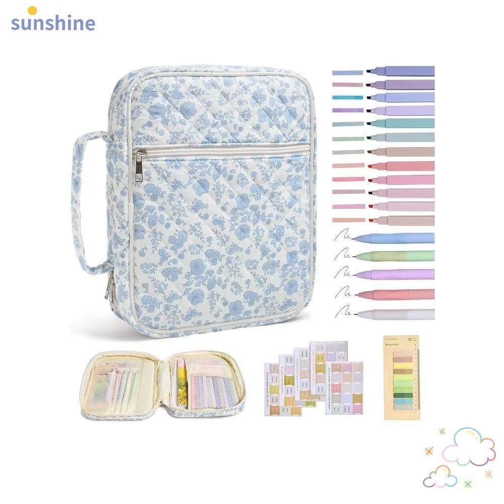 SSUNSHINE Bible Cover , การออกแบบดอกไม้ Handle Bible Cover Bag, กระเป๋าซิป Bible Journaling Kit Chur