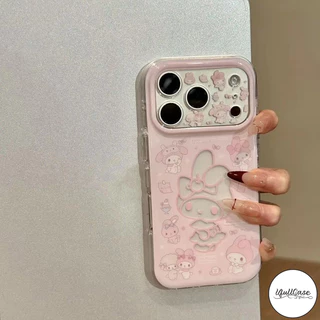 เคสไอโฟน17 เคสใส ลายเมลโดดี้กระต่ายสีชมพูน่ารัก สำหรับ iPhone 16 17 11 13 15 12 14 Pro Max XR 14 16 15 7 8 6s Plus X XS