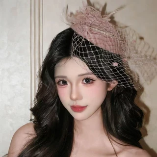 COD กิ๊บหมวกตาข่าย ดอกไม้ขนนก สไตล์ย้อนยุคคลาสสิค สไตล์ฝรั่งเศส แต่งตัวเทศกาล
