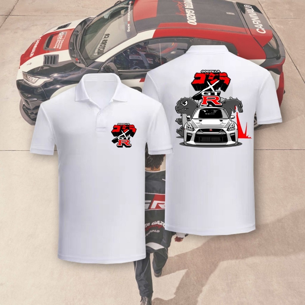 ⚽  เสื้อโปโลรุ่นใหม่ R35 Godzilla Skyline GTR35 Nissan สำหรับผู้ชาย