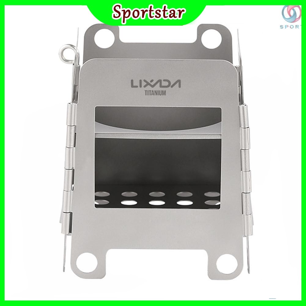 Lixada Folding Pocket Stove - Lightweight Titanium Wood Stove for Camping and Picnic