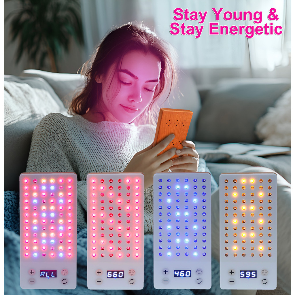 แบบพกพา led แสงอินฟราเรดบําบัด 450nm 660nm 850nm 595nm Face phototherapy หน้ากาก