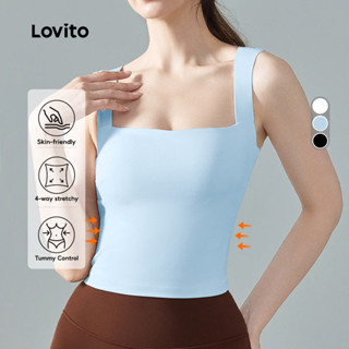 Lovito สปอร์ตบราสปอร์ตตี้ ผิวสัมผัสเป็นมิตร ดันทรง ยืดหยุ่นไ…