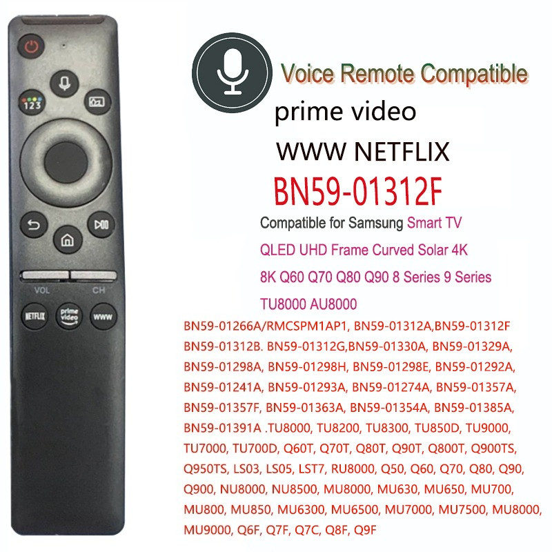 คำสั่งเสียง ของแท้ remote รีโมททีวี Samsung Smart TV รีโมท 4K 8K UHD QLED BN59-01312F BN59-01312B