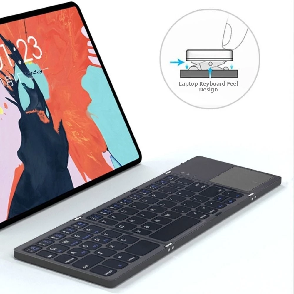 WONDE คีย์บอร์ดไร้สายแบบพับได้พร้อมทัชแพด บลูทูธสำหรับมือถือและโน๊ตบุ๊ค thumbnail 8