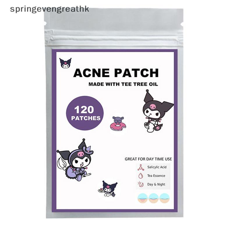 SPING 120 ชิ้น/เซ็ต Kuromi สิว Patch สิวที่มีสีสันที่มองไม่เห็น Skin Care Stiers คอนซีลเลอร์ Face Sp