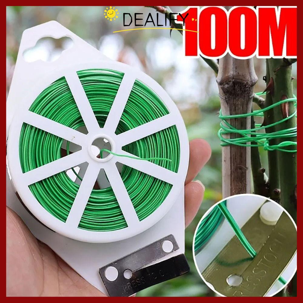 CODDEALIFY 1 ชิ้น Garden Twist Ties, ลวดเหล็กสายผูก 20/30/50/100M Plant Bundle ลวดเหล็ก, Multifunctional SRAP Self-cutting Reusable Plant Climbing Lines