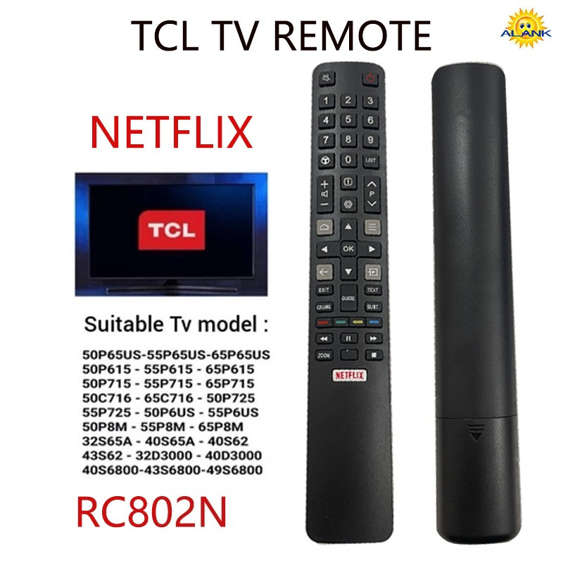 ของแท้ remote รีโมททีวี รีโมท TCL LCD TV  RC802N YAI1  RC802N YAI4 49C2US 65C2US 75C2US 43P20US 50P20US 55P20US 60P20US 65P20US