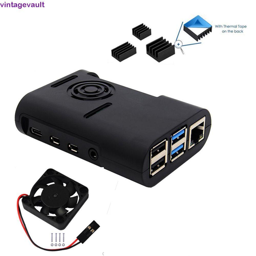 VINTAGEVAULT Case มีประโยชน์ 3 in 1 สําหรับ Raspberry Pi 4 รุ่น B, Pi 4B, Pi 4 Heatsink Durable Shel