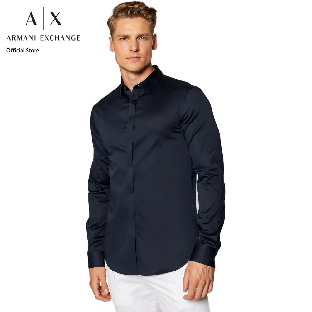 Armani Exchange เสื้อเชิ้ตผู้ชาย รุ่น 8NZCBD-ZN10Z-1510 สีกรมท่า