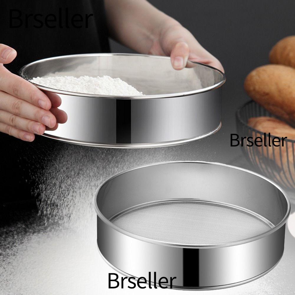 ตะแกรงแป้ง BRSELLER, ตะแกรงแป้งตาข่ายกลมสีเงิน, สแตนเลสในครัวเรือน Ultra-fine 60 ตาข่าย 15/20/25/30 