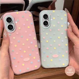 สำหรับ OPPO A58 A60 A3X A3 A38 A5i A57 A16 A54 A76 A52 A18 A3s A31 A15 A35 A17 จุดสีสันสดใส ปกนุ่ม 2 in1 ใหม่