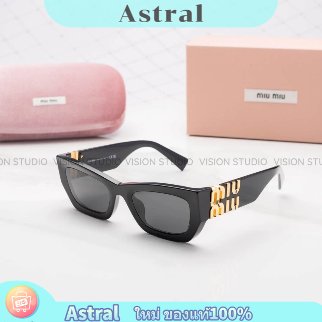 แว่นกันแดด Miu Miu รุ่น MU09WS สีดำ 1AB5S0 ใหม่ ของแท้100% รับประกัน 2 ปีเต็ม พร้อมอุปกรณ์ครบ