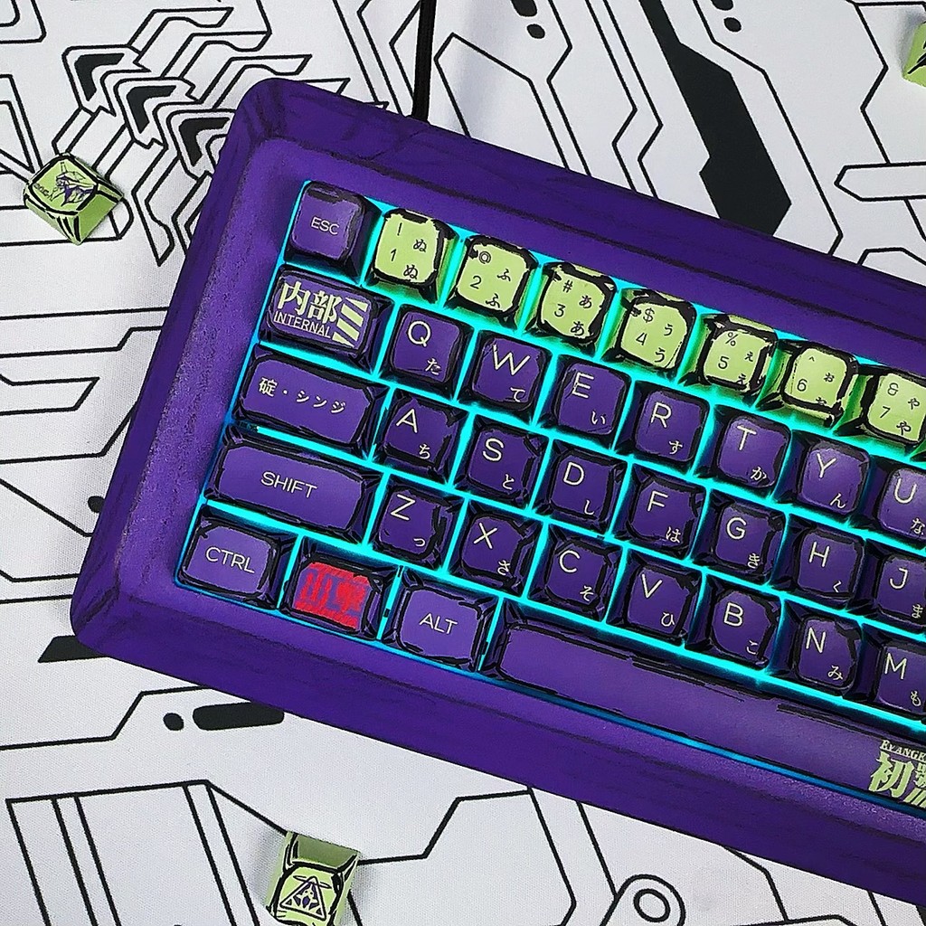 คีย์แคปไทย คีย์แคปลาย สไตล์การ์ตูน EVA เบอร์ 1 Machine Theme MDA ความสูง PBT คีย์บอร์ด Keycap 65/75/
