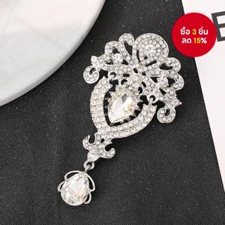 เข็มกลัด พลอยเทียม รูปลูกแพร์ - หมุดลายดอกไม้หรูหราเครื่องปร…