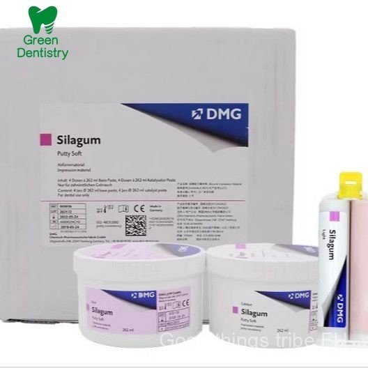 YABOSHI DMG Silagum Silicone Rubber Impression Material Base & Catalyst Putty Soft Light Dental Mate