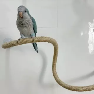 ขาตั้งคอนนก YGBG กันลื่นพร้อมถ้วยดูด Parrot Perch, ทนทาน DIY Bendable Bird ปีนเขาผ้าลินินเชือกบ้าน