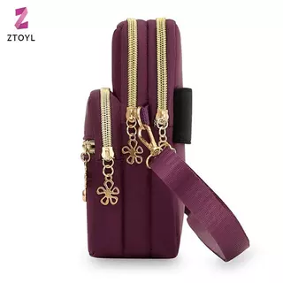 โทรศัพท์มือถือ Crossbody กระเป๋าสำหรับผู้หญิง แบบแฟชั่น ไหล่ 3 ชั้น พร้อมกระเป๋าสตางค์ และปลั๊กหูฟัง