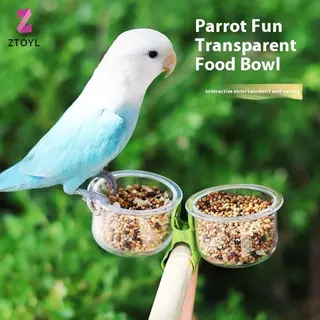 Null นกแก้วชามอาหาร Feeder ถ้วยคลิปสัตว์เลี้ยงขนาดเล็ก Bird Feeder น้ําชาม Bird Cage Feeder สัตว์เลี้ยง Feeding อ่างล้างหน้า Braet อุปกรณ์เสริม null