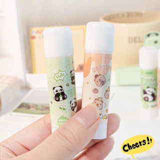 กาวแท่ง กาวแข็ง สำหรับงานประดิษฐ์ DIY เป็นกาวติดกระดาษเหมาะกับนักเรียน 2ลายน่ารัก แพนด้าและคาปิบารา
