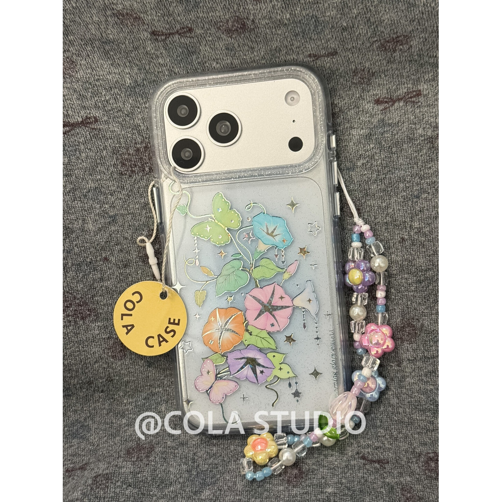 เคสน่ารักสองชั้นฟอยล์สีทองแวววาวทรัมเป็ตดอกไม้ด้านข้างปุ่มป้องกันสําหรับ iPhone 17 Pro Max 16 Pro 15 14 Pro