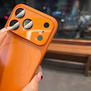 เคสแม่เหล็กป้องกันเลนส์หรูหราสําหรับ iPhone 17 Pro 16 15 14 13 Pro Max ฝาครอบกันกระแทกเคลือบซิลิโคน