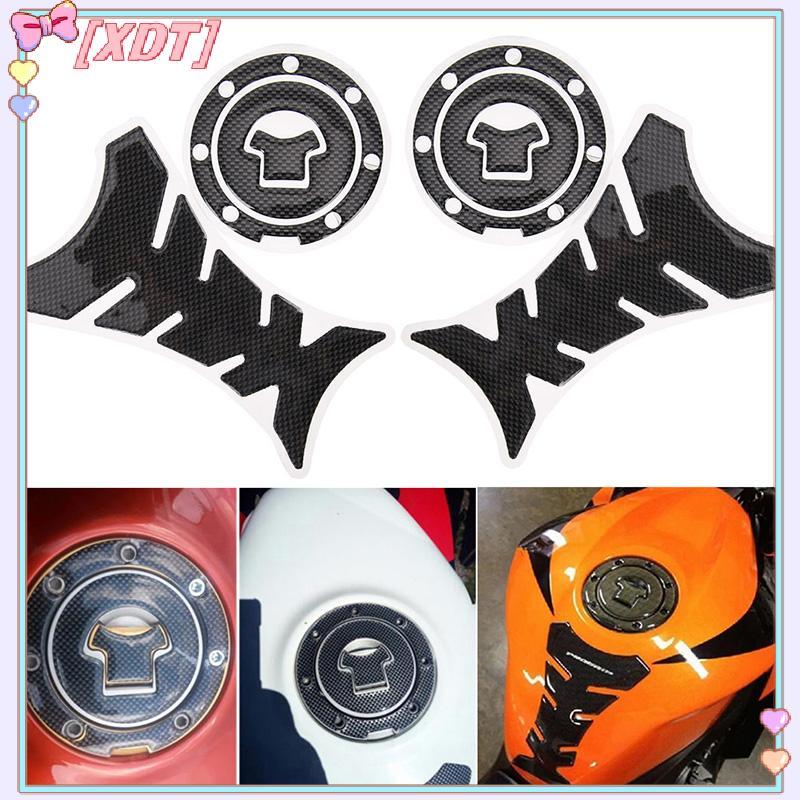 XDT 2x รถจักรยานยนต์ Universal 3D คาร์บอนไฟเบอร์เจลถังน้ํามันเชื้อเพลิง Pad Protector สติกเกอร์ KCP