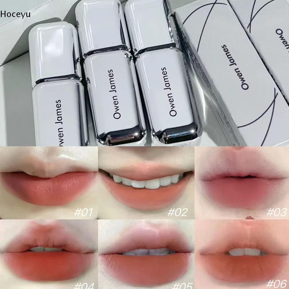 HOCEYU Matte Lipstick, ลิปสติกเครื่องสําอางกํามะหยี่ติดทนนาน, Non-fade Soft Mist Low Saturation Lips