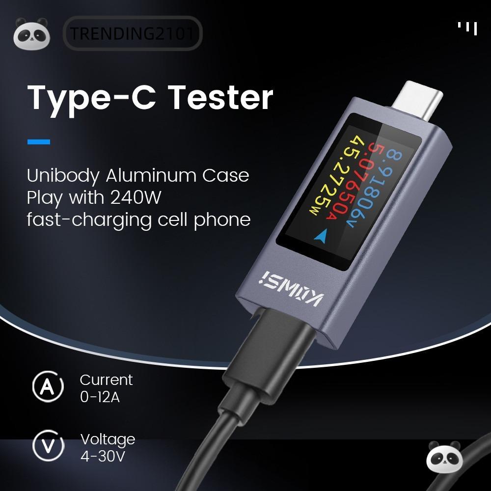 TRENDING Power Meter Tester, Type-C PD Current และแรงดันไฟฟ้า, แบตเตอรี่ความจุ KWS-2303C DC 4-30V 0-
