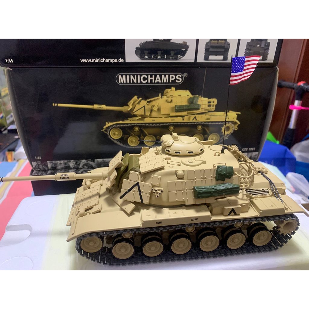 Minichamps Mini Cut 1: 35 Modern Us Army m60 ถังสงครามหลัก, 35 Scales สามารถจับคู่รถทหาร Fov และบอร์