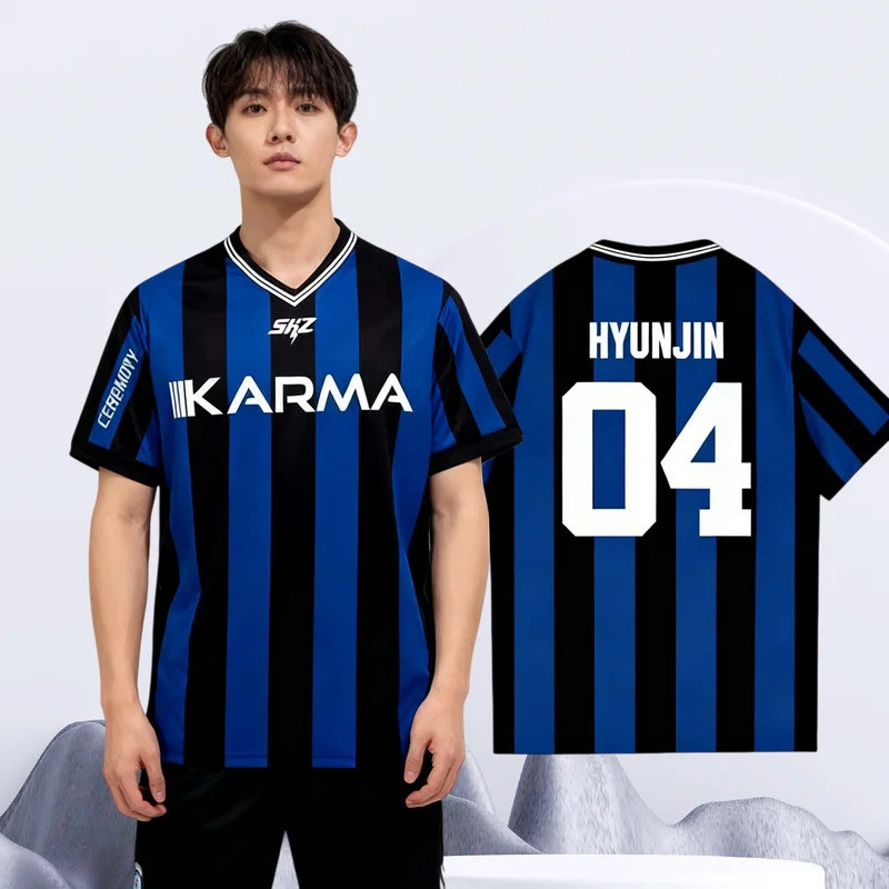 KPOP Stay KARMA อัลบั้มพัดลมสนับสนุนเสื้อยืด FIX BANK HYUNJIN Streetwear หลวมเสื้อยืด Shor 2I3I