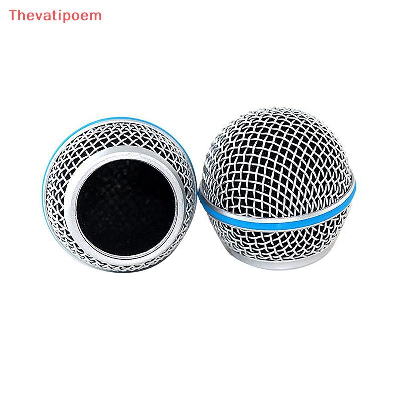 [Thevatipoem] เปลี่ยนโลหะไมโครโฟน Grille Replacing Professional Party Mic Head Part อุปกรณ์เสริมสําห